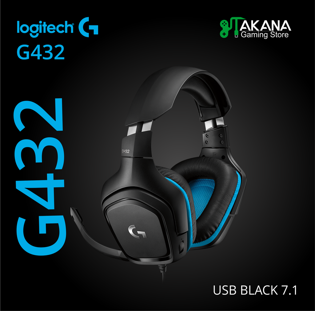 Logitech auriculares g432 black gaming 7.1 con microfono (981