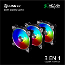 Cooler P/Case Lian Li Bora Digital Silver 120mm ARGB Pack 3 en 1